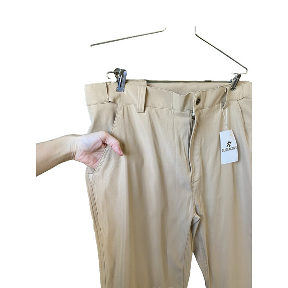 GlideActive Pants Mens Size 2X 38" Waist Khaki Athleisure NEW EXPANDABLE WAIST - Picture 3 of 15